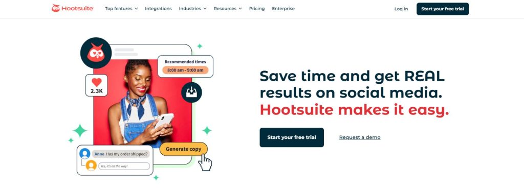hootsuite homepage